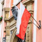 Poland flag on building
